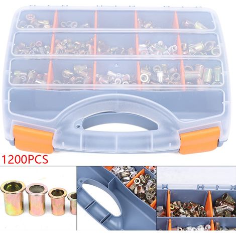 1200pcs/set écrou rivet aveugle acier inoxydable acier aluminium écrou rivet M3 M4 M5 M6 M8 M10 M12