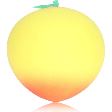 Balle anti-stress fruit pêche jaune élastique pour enfants et adultes - Jouet de compression pour soulager l'anxiété (1/5)