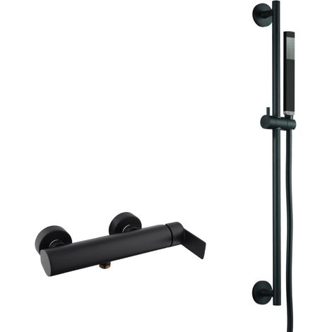 Swiss Aqua Technologies by Paffoni B-Way Set Mechanischer Duschmischer + Brausestange + Handbrause 1-strahlig + Schlauch, Mattsc