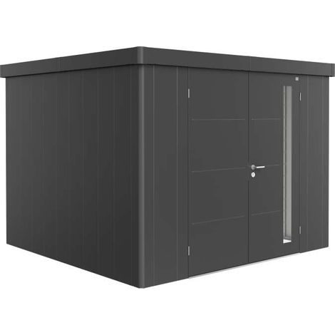 Casetta da Giardino in Metallo NEO 3C Biohort con Porta a Due Battenti  Grigio Scuro Metal