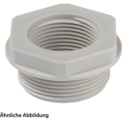 WISKA Reduzierung M/M von M32x1,5 auf M20x1,5 KRM-M32/M20 Sechskant Polyamid (PA) Anschlussgewinde 10,0mm - 1 Stück