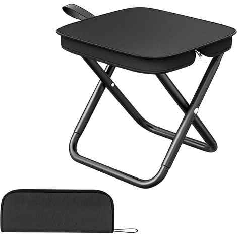 Klapphocker, leichte Camping-Aufbewahrungstasche, faltbarer Liegestuhl, tragbar, ausziehbar, schwarz (1/5)