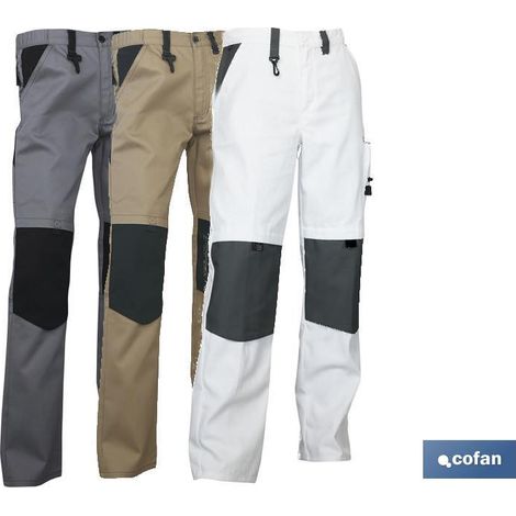 COFAN pantalon trabajo lenoir 280gms/m gris-negro t-58 , Pantalón de trabajo modelo Lenoir. Su composición: 60% algodón / 40 % poliéster con 280 g/m2. Colores: gris-negro, beis-neg (1/5)