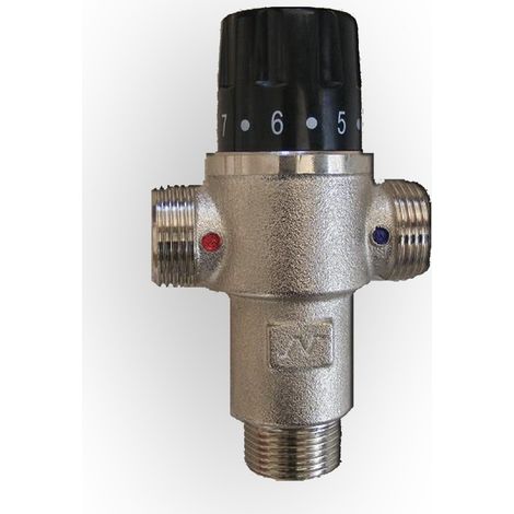 MISCELATORE TERMOSTATICO 3/4 PER IMPIANTO SOLARE TERMICO O CALDAIA ACQUA CALDA" (1/2)