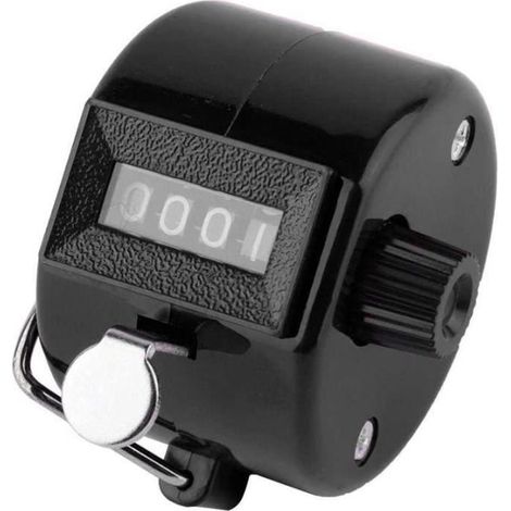 1 compteur manuel noir à 4 chiffres mécanique avec anneau en métal pour compteur de nombres, compteur de golf (1/4)