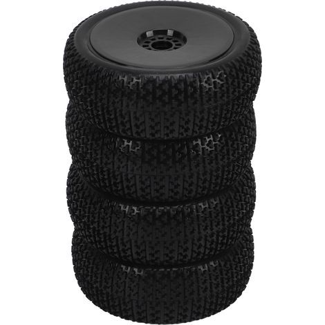 4 Pneus 1/8 RC en Caoutchouc Noir pour Camion Tout Terrain HPI - Jeu de 4 Pièces de Rechange (1/5)