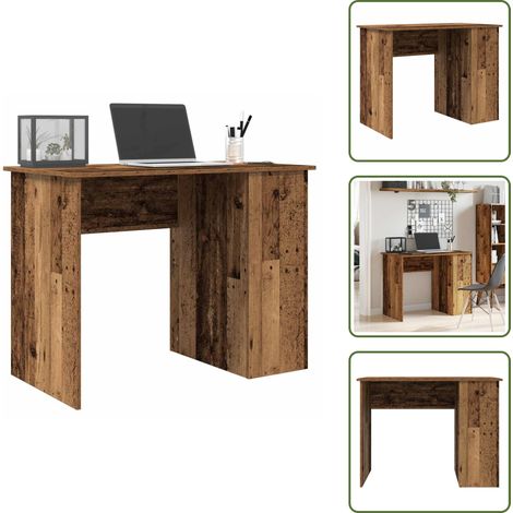 Scrivania moderna - vidaXL Scrivania Legno Antico 100x55x75 cm in Legno Multistrato - Scrivania da studio