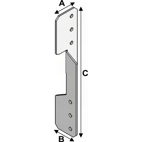 Ancre de panne universelle Gauche égale Droite (LxlxHxép) 35x35x220x2,0 mm - AL-AP03032220 - Alsafix