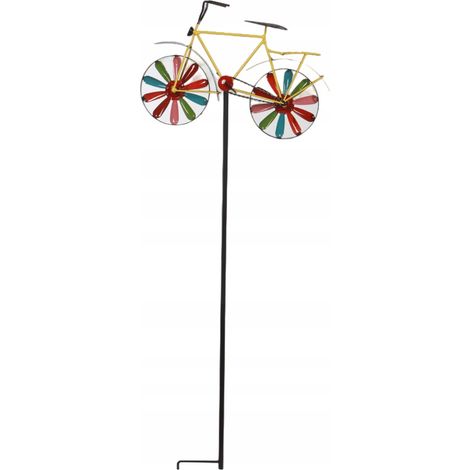 Ornement de jardin en forme de vélo coloré sur une tige (1/2)