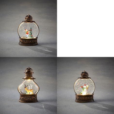 Luca Lightning LED Laterne Winterszenerie 13 cm warmweiß 3-fach sortiert Figur