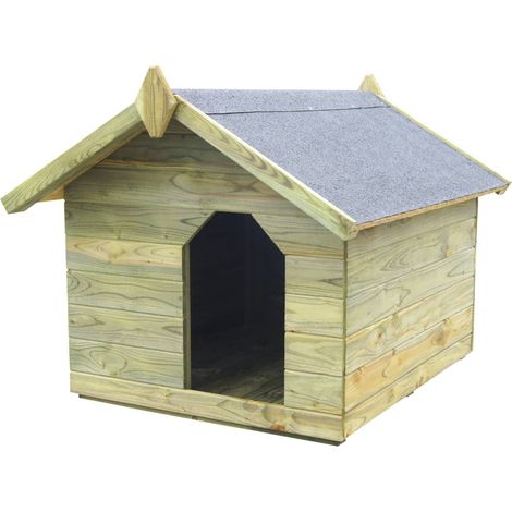 Casa de perros de jardín tejado abierto madera pino impregnada vidaXL