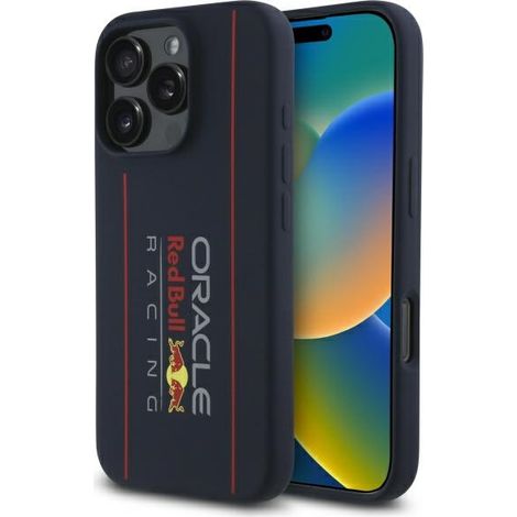 Coque rigide Red Bull RBHMP16X24SIOLRV pour iPhone 16 Pro Max 6,9 pouces, bleu marine, en silicone avec logo vertical et MagSafe. (1/5)