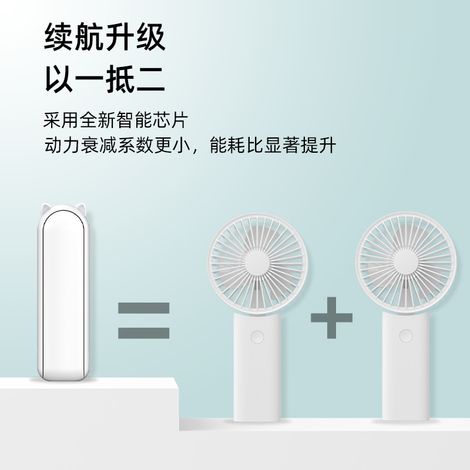Mini ventilateur portable rechargeable, petit ventilateur pliable pour dortoir étudiant, autonomie de 24 heures, logo marron (1/4)