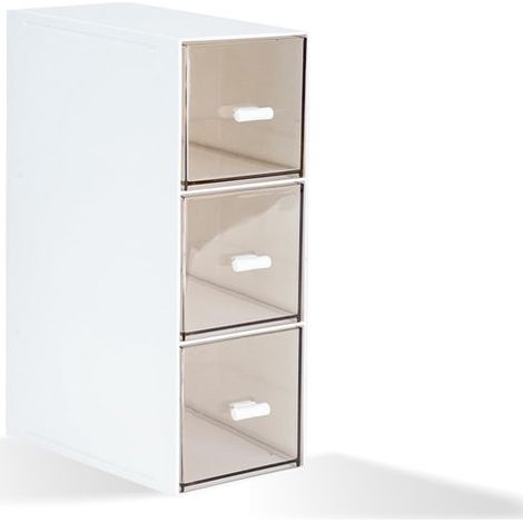 Boîte à thé Dailygoods à 3 compartiments, organiseur de thé, boîte de rangement pour café/sucre, multifonctionnelle, 20 x 16 x 9 cm, couvercle transparent (1/5)