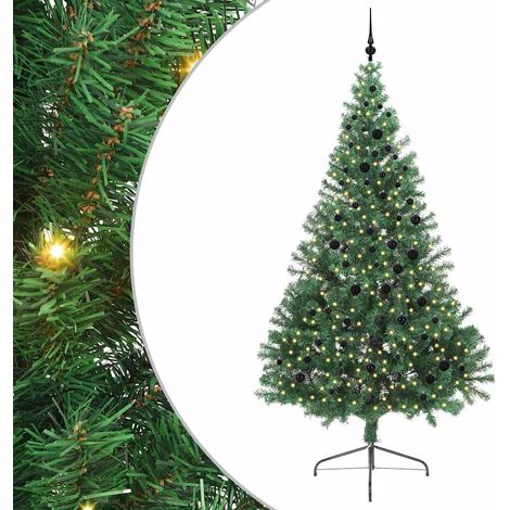 Sapin de Noël  Arbre de Noël artificiel pré-éclairé Vert 240 cm PVC (1/5)