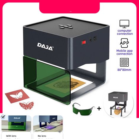 Machine de gravure laser Bluetooth portable DJ6 Mini DIY, capable de dessiner des logos sur papier, cuir et plastique (machine-outil CNC).