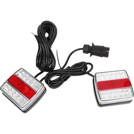 Kit d'éclairage de plaque d'immatriculation 12V IP68 – 16 LED submersibles rouges et ambres – Feux de stationnement et indicateurs pour remorque (1/5)