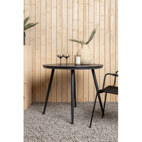 Break Table à manger, Ø90cm, noir. (1/3)