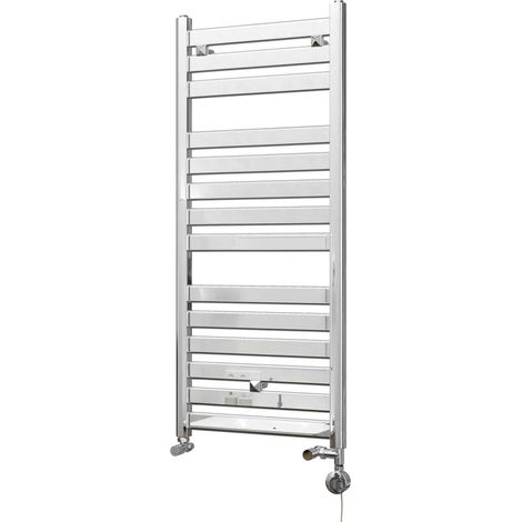Capri - Chrome Dual Fuel Towel Rail H1147mm x W500mm Thermostatic - Straight (1/3)