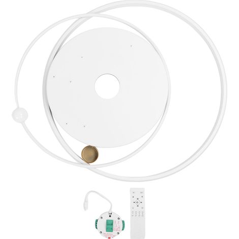 Plafonnier LED 2 Cercles Lumière Blanche Lumière Moderne pour Salon Chambre Dimmable à Distance Installation Flush Mount