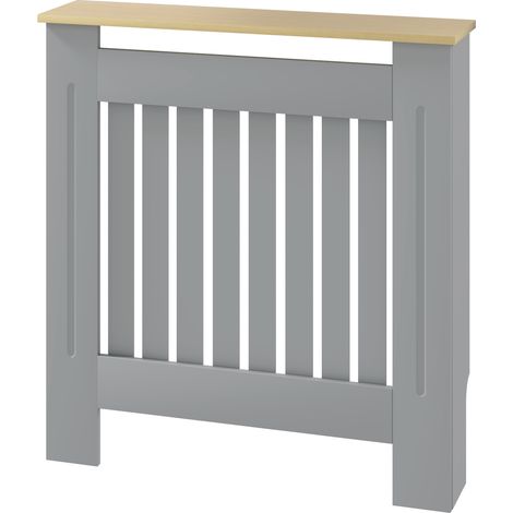 Cubreradiador MDF 78x19x83 cm Gris et Roble