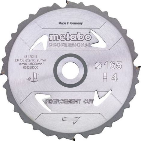 METABO Sägeblatt "fibercement cut - professional", 190x2,2/1,6x30 Z4 DFZ 5° (628297000) (1/2)