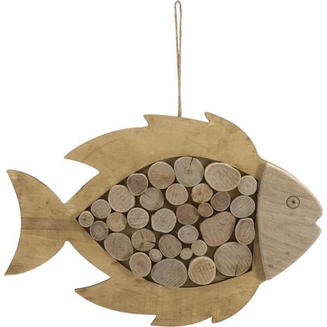 Hängender Fisch in Natur, 42,5 x 2 x 28,5 cm (1/5)