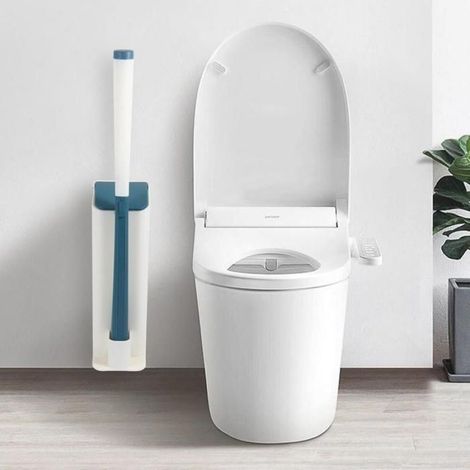 Kit de nettoyage de toilettes mural, ensemble de nettoyage jetable avec 16 têtes de rechange pour brosse de toilette et support (1/5)