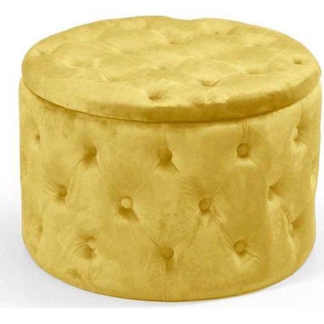Pouf contenitore giallo apribile cm 60 x 42 h (1/2)