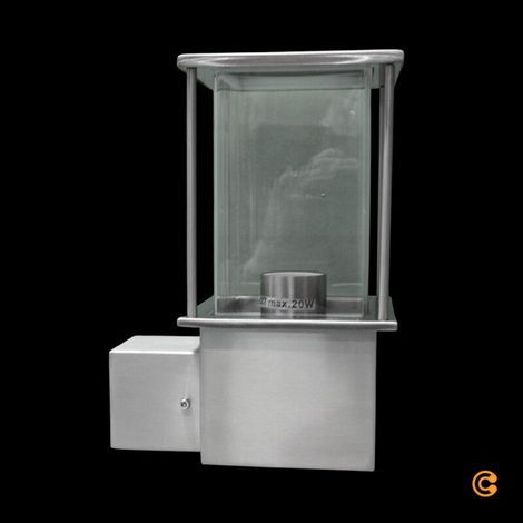 [NEUWERTIG] B-Ware Lindby Außenwandleuchte Wandlampe Edelstahl Caspa silber eckig E27 LED Leuchte (1/2)