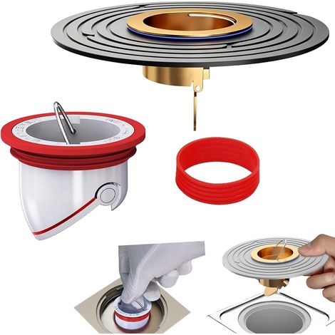 2 Pièces Clapet Anti Odeur Douche, 33-40mm Bouchon Anti Odeur Douche 33-39mm Siphon de Sol de Douche, Catcher de Cheveux de Douche Anti-Odeur Drain de Sol Douche, Bouchon Anti Odeur Douche (1/5)