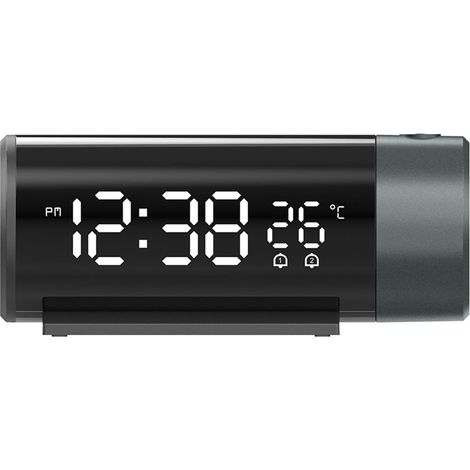 1 Réveil à projection, double alarme, port USB, affichage température date, luminosité 4 niveaux, chambre bureau (1/5)