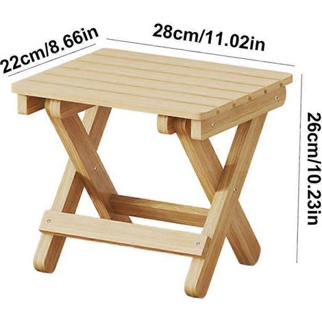 Petit tabouret pliant portable en bois, chaise 28x26x22cm-- (1/5)
