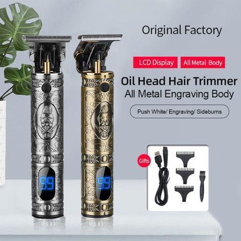Letouch Nouveauté écran LCD tondeuse à cheveux Rechargeable sans fil tondeuse à lame en T pour hommes-Ywey (1/5)