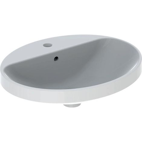Lavabo à encastrer VariForm oval 550x450mm avec trou pour robinetavec trop plein blanc