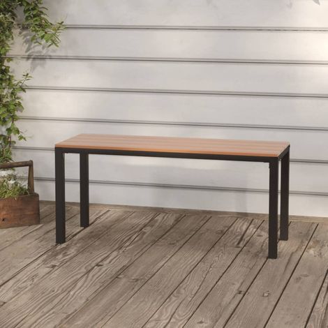 Gartenbank 110 cm Stahl und WPC Braun und Schwarz (1/5)