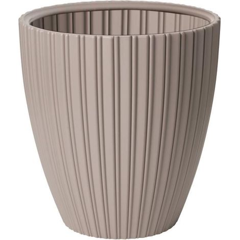 Blumentopf - GARDEN ID - Fancy - 40 x 42 cm - Für Garten, Balkone oder Innenräume - Taupe