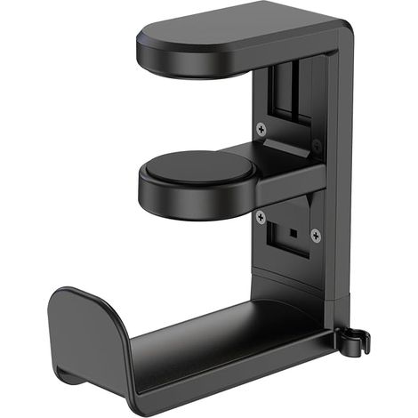 Support casque sous bureau pince pivotante, rangement gaming noir (1/5)