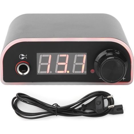 Alimentation réglable pour machine à tatouer, tension adaptable, bloc d'alimentation noir (100-240V) avec fiche UE (1/5)