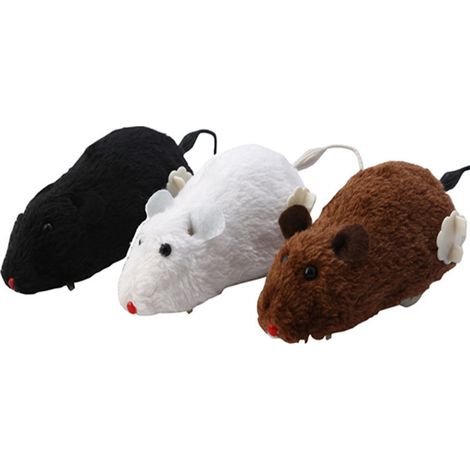 Souris de course à remonter en peluche pour animal de compagnie, jouet pour animal de compagnie, souris, jouet pour taquiner, souris de course à remonter réaliste, jouet pour souris qui court à remont (1/4)