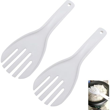 Lot de 2 spatules à riz de 25,5 cm de long, extra larges, antiadhésives, pour cuiseur à riz commercial, grande capacité, pot de riz, restaurant, cantine (1/5)