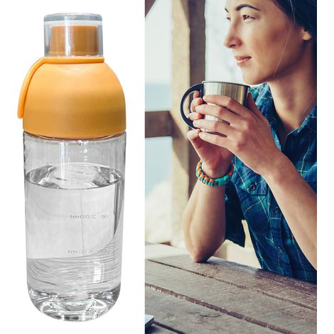 Gobelet isotherme en polycarbonate résistant aux hautes températures, portable et gradué, avec filtre orange, idéal pour la maison et les activités de plein air. (1/5)