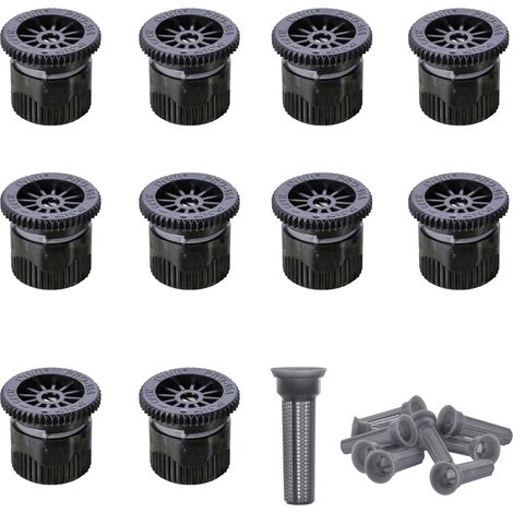 Buse Arrosage Réglable - Lot 10 - Plastique - Arc 0-360 Degrés - Jardin Extérieur - Rayon 4,6 M
