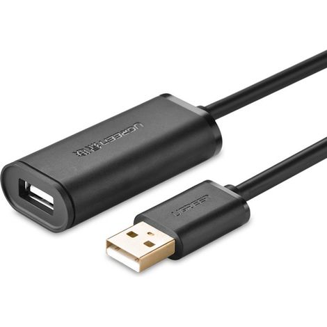 Cavo di prolunga USB 2.0 UGREEN US121, attivo, 10 m (nero) (1/5)