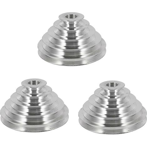 3 poulies pagode en aluminium de type A à 5 gorges, alésage de 25 mm, pour courroie trapézoïdale de distribution. (1/5)