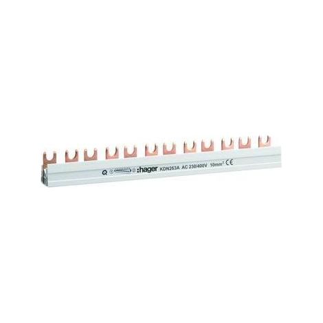 Hager Phasenschiene 2P Gabel 10mm² 63A 12M KDN263A (1/5)
