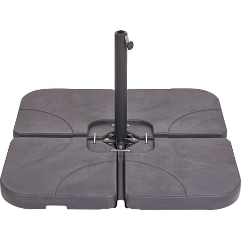 Dalles de Contrepoids 9 Kg pour Parasol 4 Pièces en Plastique Noir Résistant Caria (1/5)