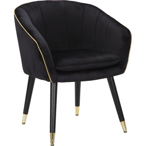 Fauteuil Design en Tissu "Paris" 78cm Noir (1/5)
