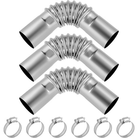 Tuyau d'échappement de Voiture, 3 Pcs Tuyau Chauffage Diesel Voitures, 25mm x 13cm Connecteur Angle Tuyau Echappement Rechauffeur en Acier Inoxydable pour Chauffage Diesel Voiture (1/5)