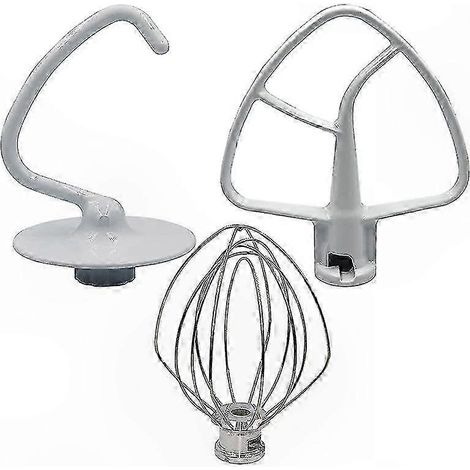 3-teiliges Küchenmaschinen-Set mit Knethaken, Metallschneebesen und antihaftbeschichtetem Spatel (1/5)